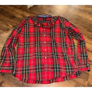 CROWN & IVY Mens Stretch Button Down Plaid Long Sleeve Size XL X-Large Preppy